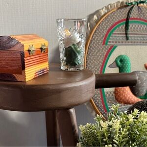 Vintage Anchor Hocking Star of David Pressed Glass Candle Holder Cottagecore